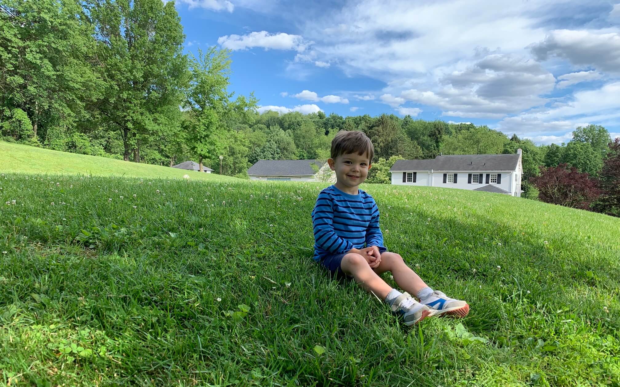 Daniel sitting under the pear tree